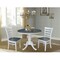 International Concepts Round 36 in Rd Extension Dining Table, 2 Emily Chairs, White/Heather Gray, 36 W, 48 L, 29.3 in H K05-36RXT-C617-2 - alternate 3